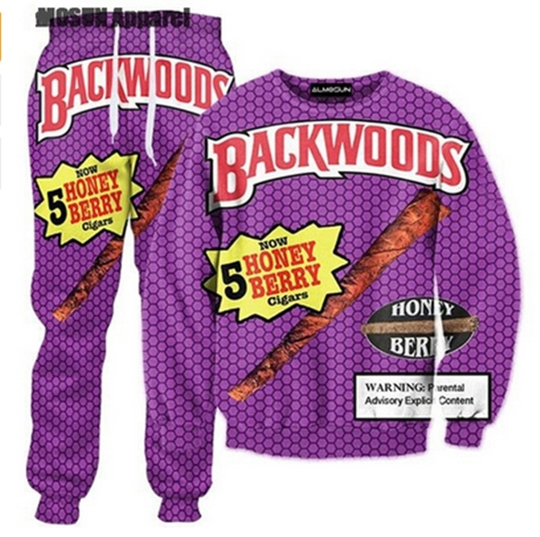 Backwoods Honey Berry Blunts 3D All Over Print Tracksuits Sweatshirts Hipster Casual Drawstring Casual Pants Women Men J108 Wish