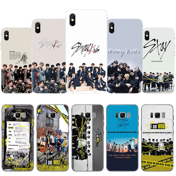 Korean Fashion Stray Kids Kpop Pattern High Quality Print Phone Case for IPhoneX XS XR 5 SE 6 6plus 7 8 7plus 8plus and Samsung S8 S9 Note9 Soft TPU