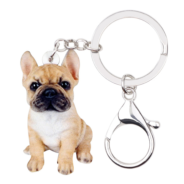 Key Ring Keychains, Bulldog Keychain, Clef Accessories, Dog Key Ring