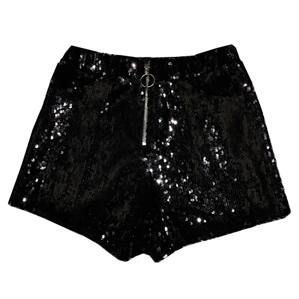 Women Metallic Sequin Shiny Shorts 