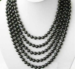 pearls, black, Jewelry, Necklace