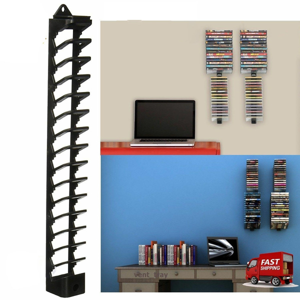 Stand Organizer CD Wall Mount Rack DVD Holder Media Storage Disk Case  Display