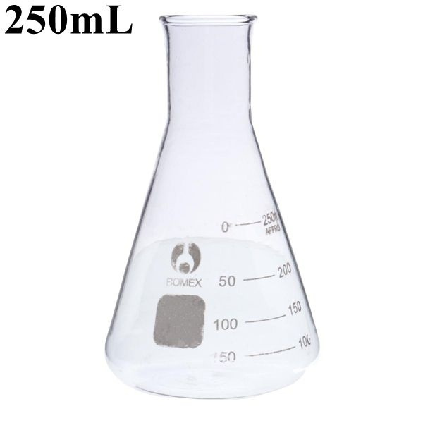 250ml Scientific Clear Glass Erlenmeyer Conical Flask Laboratory Science Lab Glassware Teaching Supply Tool Wish
