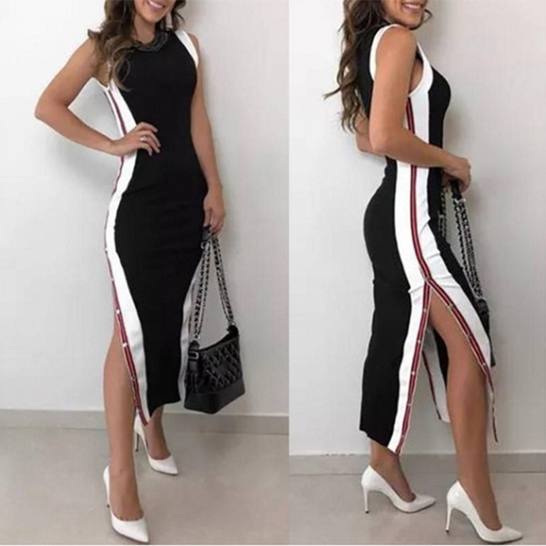 Fashion Women Sport Style Side Striped 
