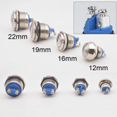 22/19/16/12mm Metal Push Button Switch Car Switches Replacement  Self-reset Momentary Waterproof Button Screw 