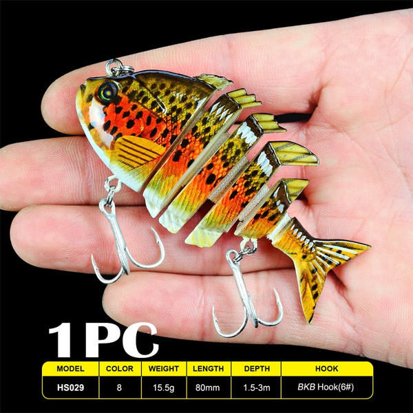 1px Tilapia Swimbait Fishing Lure 14 Color Crankbait 6 Segment Fishing Bait 0.5oz/3" Fishing