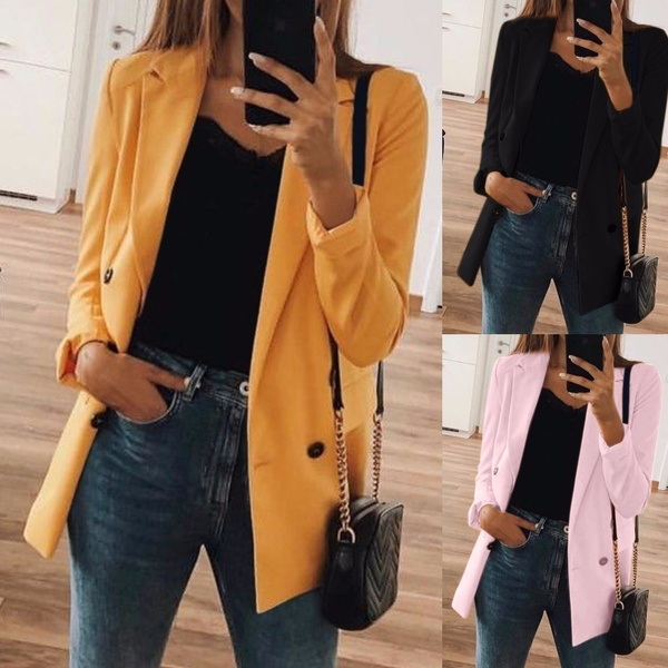 Amazon.com: Jackets for Women Bomber Coats Casual Chic Round Neck Long  Sleeve Pullover Solid Color Tops Blouse Jackets Ladies Casual : Clothing,  Shoes & Jewelry