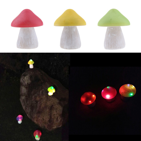 Solar Powered Mushroom LED Light Pathway Lamp Outdoor Garden Lights