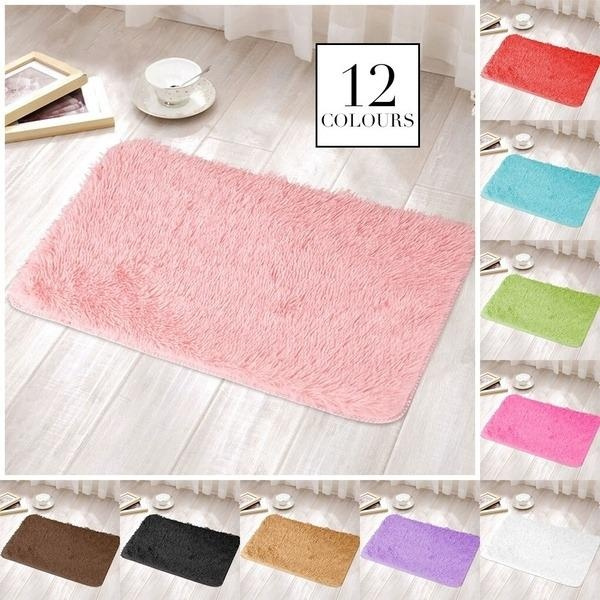 Luxury Shaggy Bedroom Rugs NonSlip Absorbent Bath Mat Bathroom Rugs