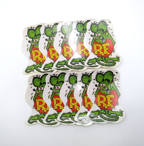10pcs Hot Rods Ed Roth Motorcycle Graffiti Vinyl Decal Laptop Rat Fink Stickers 