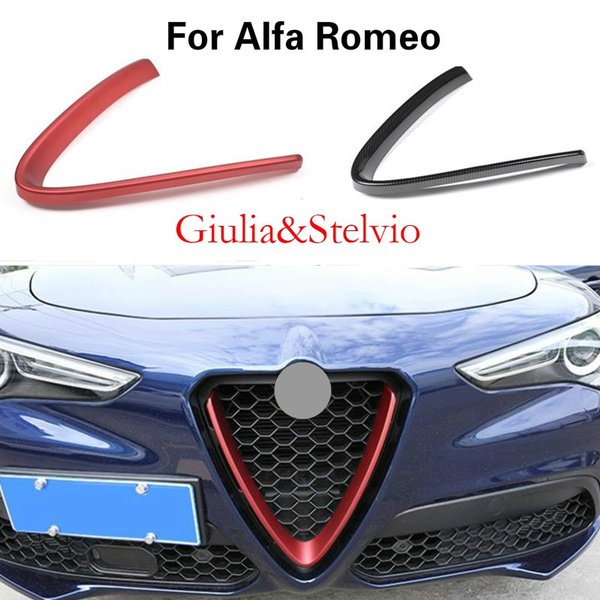 For Alfa Romeo Giulia Stelvio personalized decorative accessories, intake  grille decoration, ABS material, carbon fiber style, grinding texture 1pcs