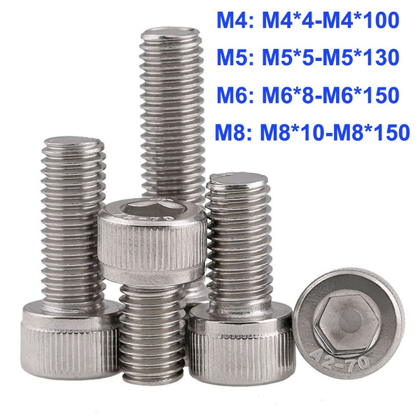 M4 M5 M6*30/35/40/45/50/55/60 Stainless Steel Hex Socket Button Head Screw Bolt 