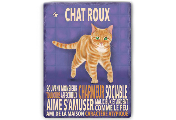 Les Tresors De Lily Q6491 Magnet Metal Chats Violet Orange Chat Roux 9x6 5 Cm Metal Magnet Chats Purple Orange Red Cat 9x6 5 Cm Metallmagnet Chats Lila Orange