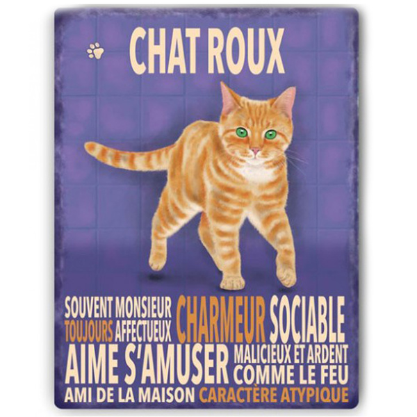 Les Tresors De Lily Q6491 Magnet Metal Chats Violet Orange Chat Roux 9x6 5 Cm Metal Magnet Chats Purple Orange Red Cat 9x6 5 Cm Metallmagnet Chats Lila Orange