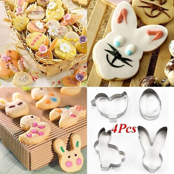 4 pcs Easter Cookie Stencil, Rabbit Stencil