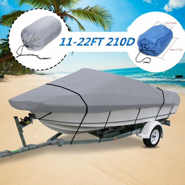 210D Oxford Fabric Waterproof Boat Cover for V-Hull Runabouts and Bass ...