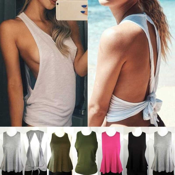 Low side cut tank top Outlet