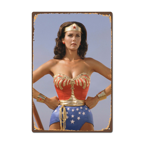 4.75" Wonder Woman vinyl sticker Lynda Carter pin up girl decal for tool box. 