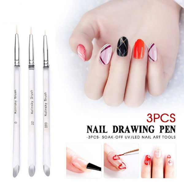 Nail Art Brush Manicure Tool Nail Art Drawing Pen Acrylic Nail Liner Pen