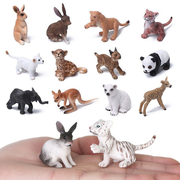 Cute Kids Gift Simulation Plastic Animal Models Toys Miniature Small  Figurine Fox Hare Rabbit