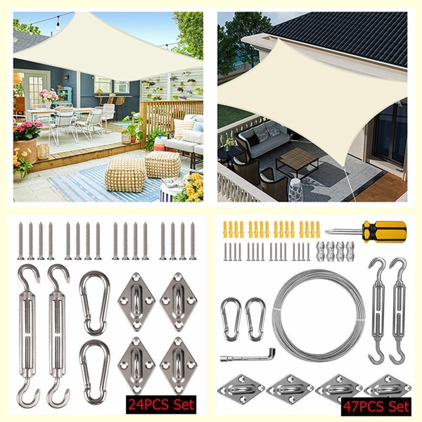 HEYOMART Heavy Duty 304 Stainless Steel Sun Shade Sail Fixing Hardware Kit Accessories for