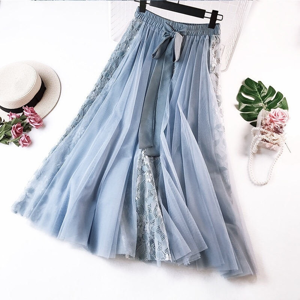 Skater Skirt, Fashion, Lace, Pleated