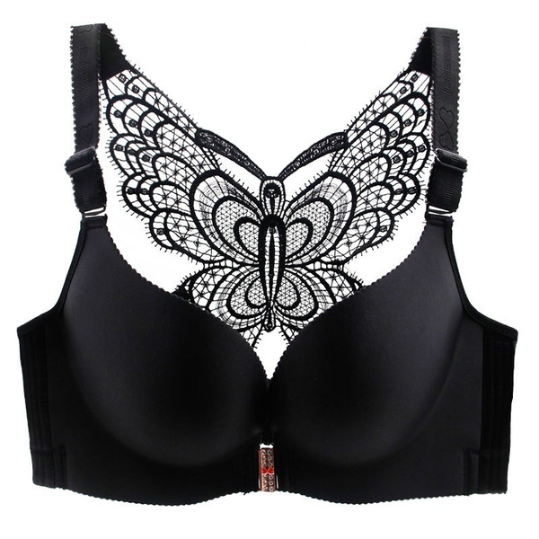 Women's fashion Sexy Seamless Front Closure Bra Butterfly Adjustable Push  Up Bra Plus Size Bras for Women Large Size Brassiere Femme