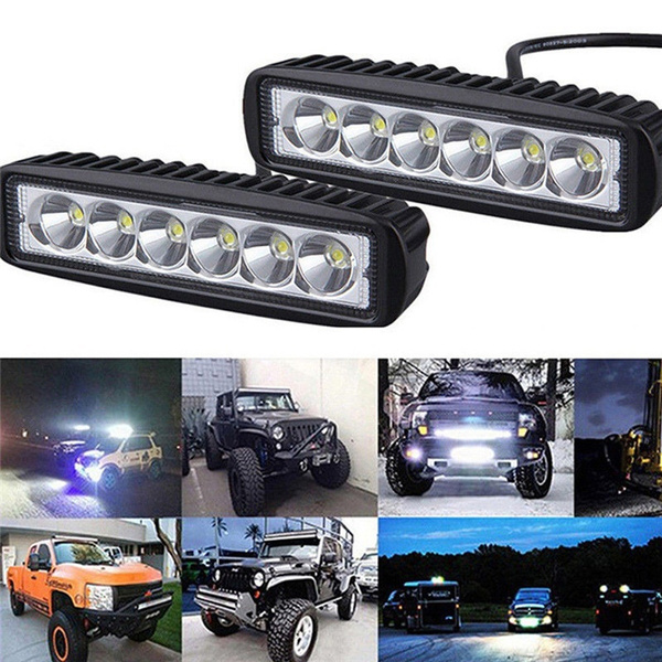 18W LED Work Light Bar Flood Driving Head Lamp Offroad SUV Boat Fog