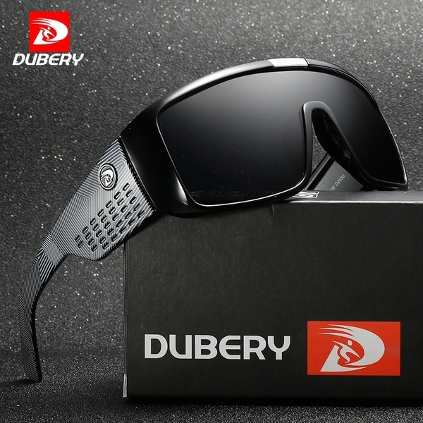 DUBERY UV400 Wide Leg Sunglasses Men Sports UV Protective Goggles for Men  Fashion Brand Luxury Mirror Shades Oversized