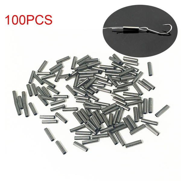 100pcs/Lot Hot Stainless Steel High Quality Connector Crimp Sleeve single  Copper Line Crimping Sleeves Fishing Wire Tube