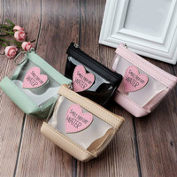 Fashion Love Heart Pattern PU Leather Coin Purse with Zipper Women's ...