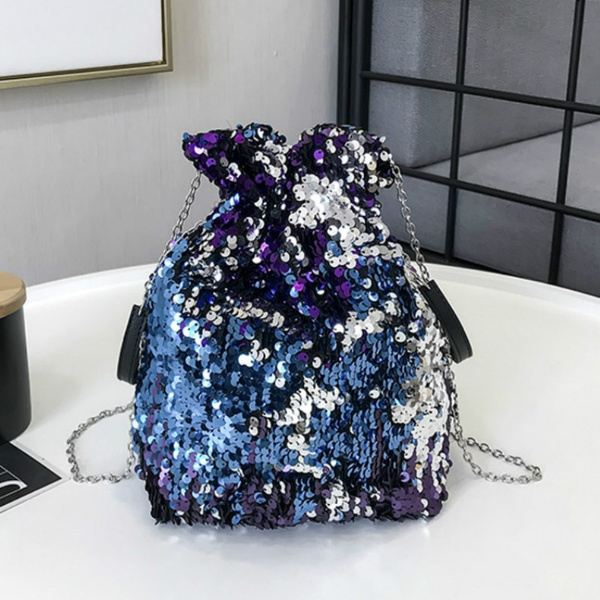 Sequin sale bucket bag