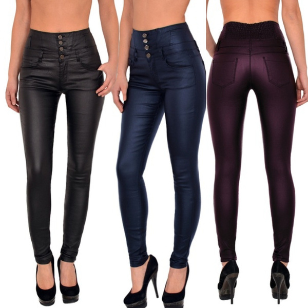 high waisted leather pants plus size