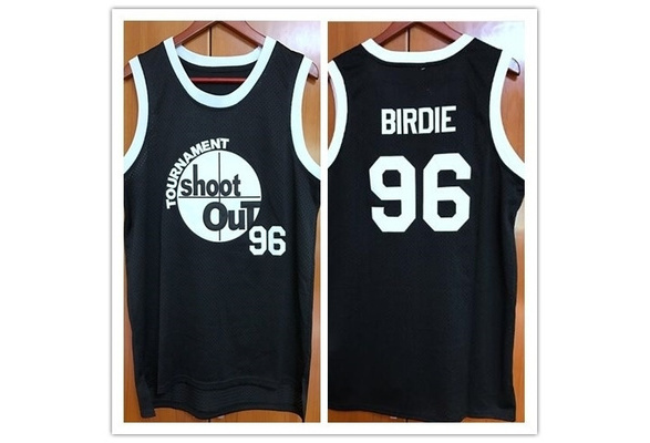 Above The Rim Birdie #96 Black Shoot Out Movie Basketball Jersey All Sewn 