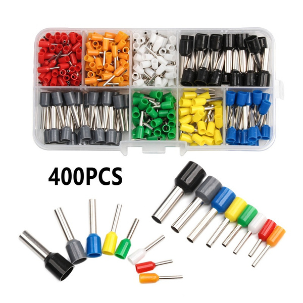 400x Wire Copper Crimp Connector Insulated Cord Pin End Terminal Bootlace Cooper Ferrules Kit