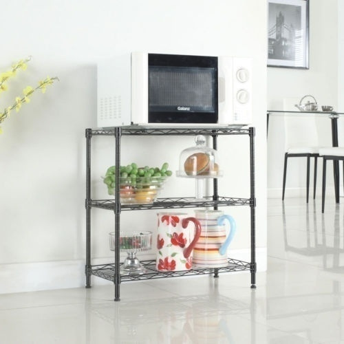 3 Layer Wire Shelving Rack Unit Storage Adjustable Metal Shelf Garage ...