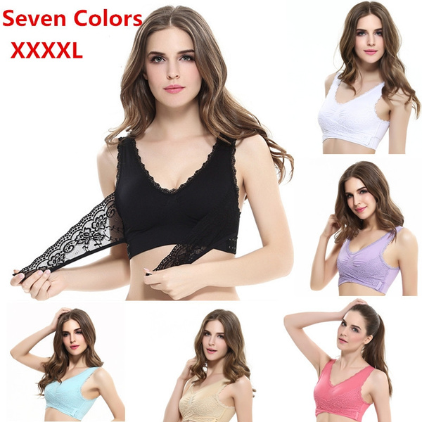 Women Sexy Seamless Padded Push Up Bra Post-Surgery Wireless Brassiere Bra  with Padded Underwear Breathable Lace Bras Bralette