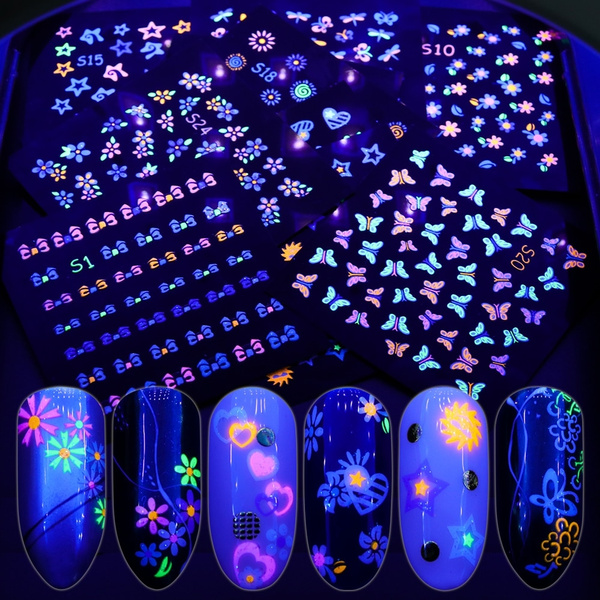 Glow in the outlet dark nail stickers