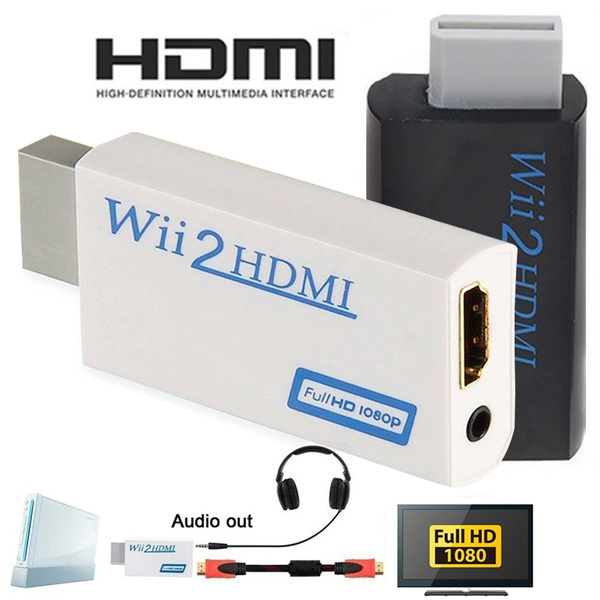 For Wii to HDMI Wii2HDMI Full HD Converter Adapter 3.5mm Audio Output  Portable