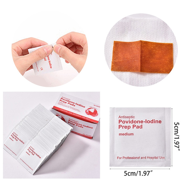 100 Pcs/Box Povidone Iodine Disinfection Sheet Tissue Pads