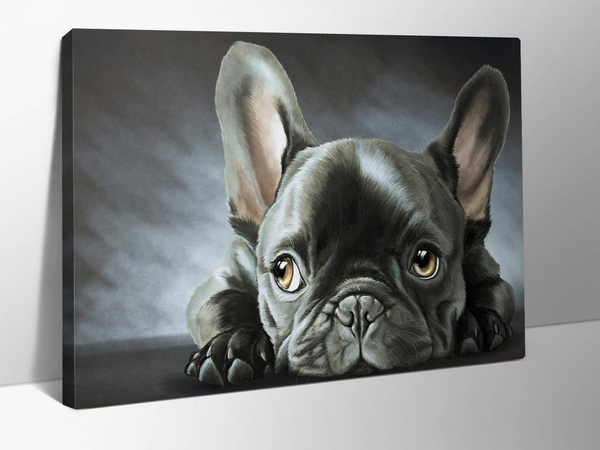 Frenchie Poster French Bulldog Breed Print on Canvas Modern Animal ...