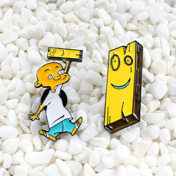 Anime Cartoon character Small bald head Funny expression wooden block Enamel brooch Cool boy personality Yellow badge Denim pin | Wish Anime Cartoon character Small bald head Funny expression wooden block Enamel brooch Cool boy personality Yellow badge Denim pin | Wish