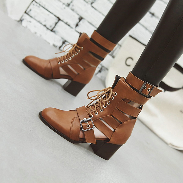 brown summer booties