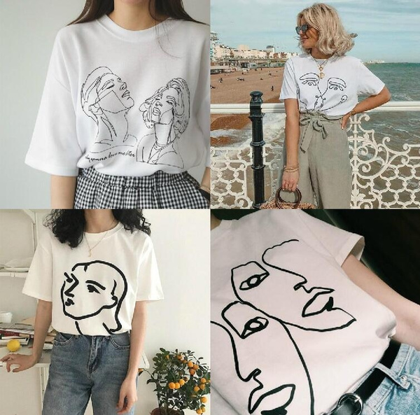 face line drawing shirt