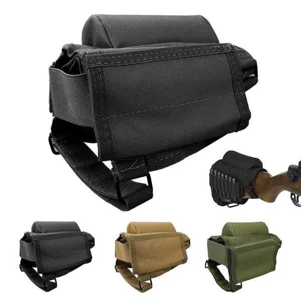 Tactical Rifle Cheek Rest Gun Buttstock Ammo Pouch Holder for .300 .308 Winmag 