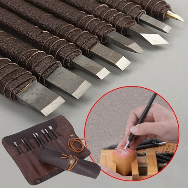 10pcs Tungsten Steel Gravers Chisel Stone Seal Wood Carving Engraving Tools