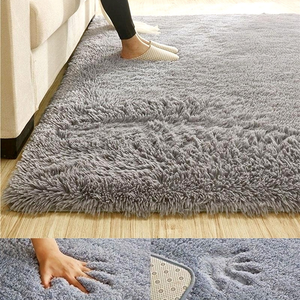 Large Size Soft Fluffy Rugs Anti-Skid Shaggy Area Rug Floor Mats