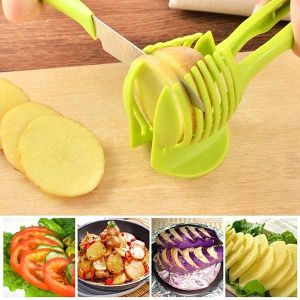 Onion Cutter Slicer Holder Fruit Vegetable Tomato Potato Cutting