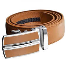 brown, Leather belt, beltsformenwithautomaticbuckle, Dress