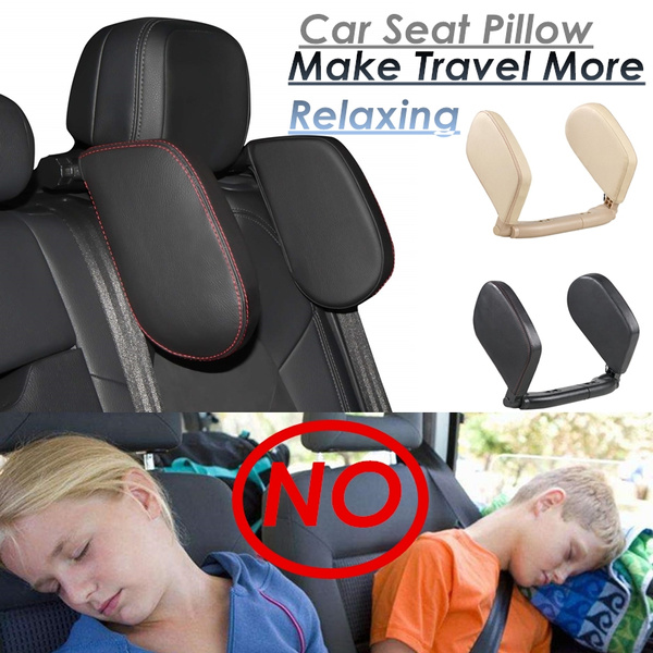 Car Headrest Pillow White Buluby Travel Vehicle Seat Head Support 